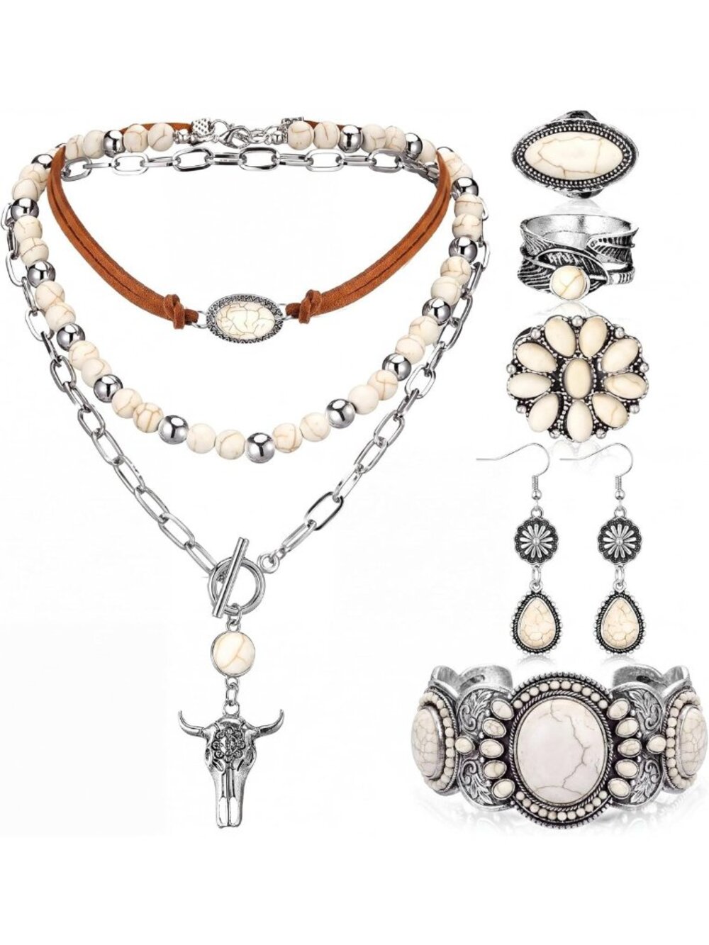 Turquoise Western Jewelry Set for Women - Boho Chic Accessories & Gifts